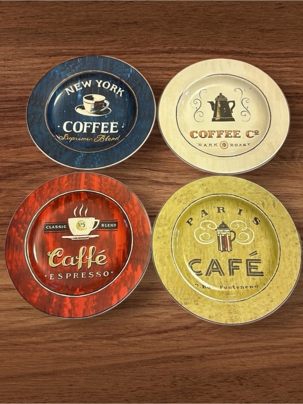 Sakura Coffee Break Stoneware Salad/Dessert Plates - Set of 4